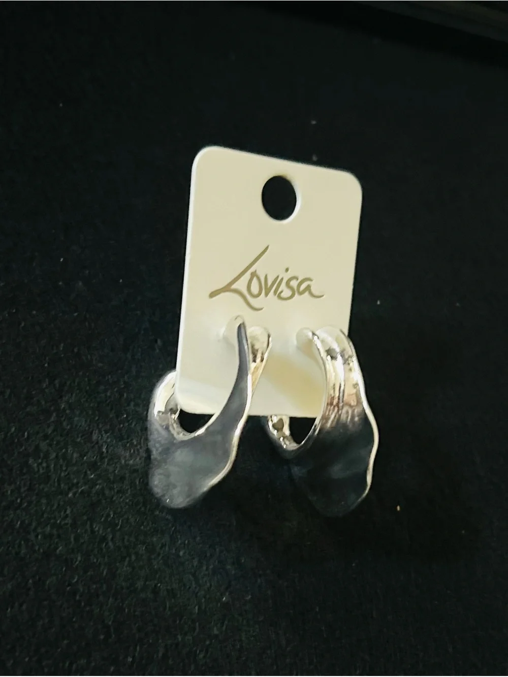 Lovisa Silver Tone Sculpted Hoop Earrings NWOT